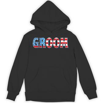 Usa Flag Bachelorette Patriotic 4Th Of July Wedding Groom Hoodie - Thegiftio UK