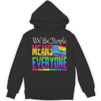 Usa Flag Lgbtq Equality We The People Means Everyone Pride Hoodie - Thegiftio UK