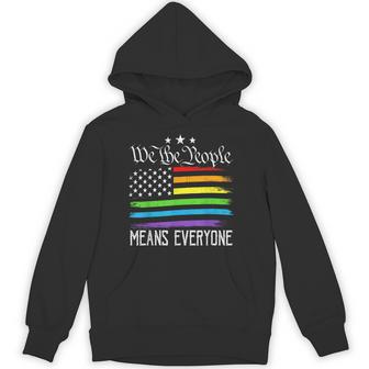 Usa Flag Lgbtq Equality We The People Means Everyone Pride Hoodie - Monsterry