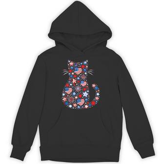 Usa Flag Lucky Clover Patriotic 4Th July Cat Lover Hoodie - Monsterry