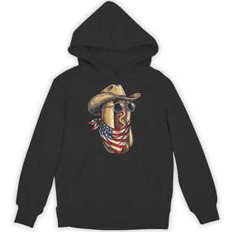 Usa Patriotic Cowboy Hotdog Western 4Th Of July Hoodie - Thegiftio UK