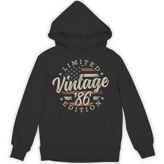 Vintage 1986 Limited Edition Usa Flag 40Th Birthday Hoodie | Mazezy