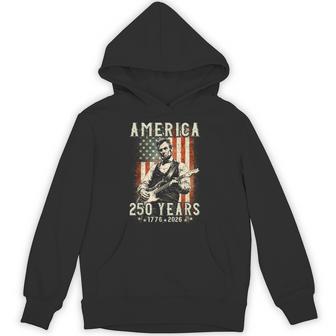 Vintage Abraham Lincoln Abe Lincoln Playing Guitar 250 Years Hoodie | Mazezy
