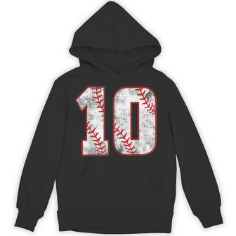 Vintage Baseball 10 Jersey Number Hoodie - Thegiftio UK