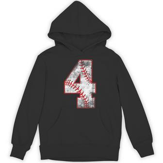 Vintage Baseball 4 Jersey Number Hoodie - Thegiftio UK