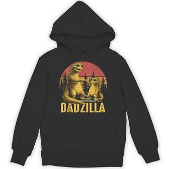 Vintage Dadzilla Father Of The Fist Bump Dad Son Daughter Hoodie - Monsterry