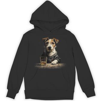 Vintage Smoking Jack Russell Dog Father's Day Hoodie - Thegiftio UK