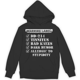 Warning Dd-214 Tinnitus Bad Knees Dark Humor Army Military Hoodie - Thegiftio UK