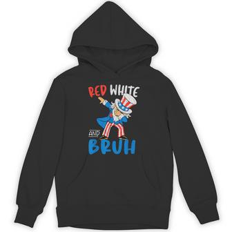White Red And Bruh 4Th Of July Boys Patriotic Ns Boy Kids Hoodie - Thegiftio UK