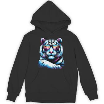 White Tiger Sunglasses Hoodie - Thegiftio