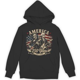 Women's George Washington Lincoln Playing Guitar Abe Lincoln 250Th Hoodie - Thegiftio UK