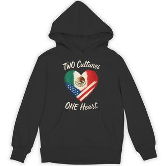 Women's Two Cultures One Heart Half American Half Mexican Usa Mexico Hoodie - Thegiftio UK