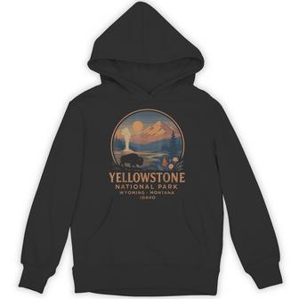Yellowstone National Park Vintage Bison Geyser Hoodie - Thegiftio UK