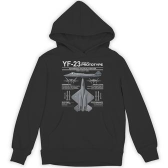 Yf-23ステルス戦闘機ミリタリージェットスペックインフォグラフィック パーカー - Kawaiitshirt