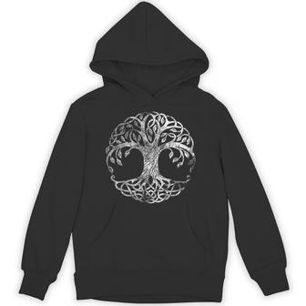 Yggdrasil Tree Of Life バイキング ノルウェー風 ルーン風 ホワイトシンボル パーカー - Kawaiitshirt