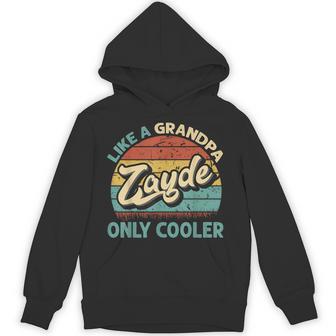 Zayde Like A Grandpa Only Cooler Vintage Dad Fathers Day Hoodie - Thegiftio UK