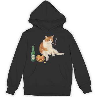 おもしろ猫 喫煙 ジョイント ビール タバコ キティ Gen Z ミーム パーカー - Kawaiitshirt