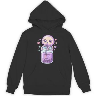 かわいい クラゲ ドリンク ボバティー カワイイ バブルティー アニメ パーカー - Kawaiitshirt