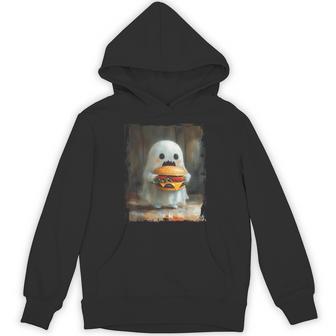 かわいい ハンバーガー おばけ 食べる ハンバーガー ハロウィン 食べ物 恋人 パーカー - Kawaiitshirt