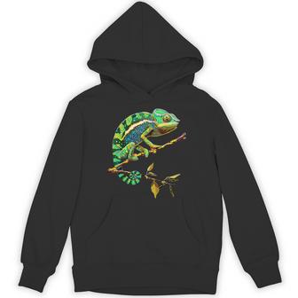 かわいいカラフルなカメレオントカゲ動物愛好家のアート パーカー - Kawaiitshirt