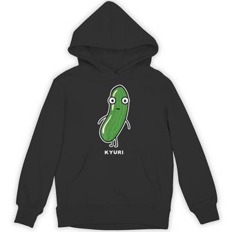 きゅうり 顔 イラスト かわいい おもしろ 面白い 簡単 シンプル ゆるい 野菜 パーカー - Kawaiitshirt
