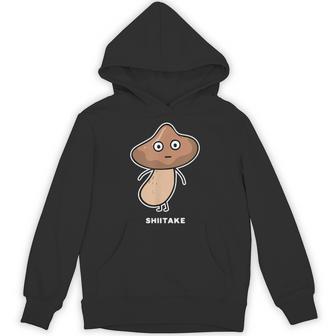 しいたけ キノコ 顔 イラスト かわいい おもしろ 面白い 簡単 シンプル ゆるい 野菜 パーカー - Kawaiitshirt