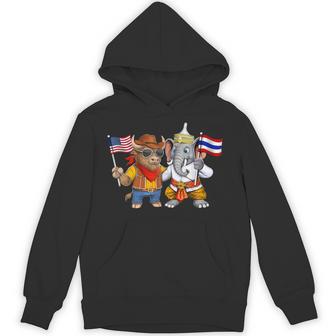 アメリカ・タイ国旗 誇り高いタイ系アメリカ人のルーツ タイ系アメリカ人の遺産 パーカー - Kawaiitshirt