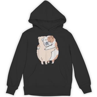 イングリッシュブルドッグハグ パーカー - Kawaiitshirt