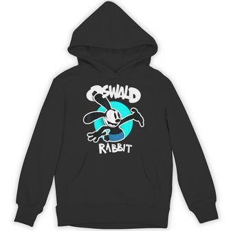 オズワルドラビット ヴィンテージ 漫画 バニー ハッピー ティール パーカー - Kawaiitshirt