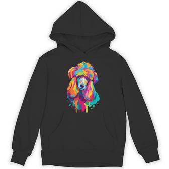 カラフルなポップアートデザイン スタンダードプードル犬 パーカー - Kawaiitshirt