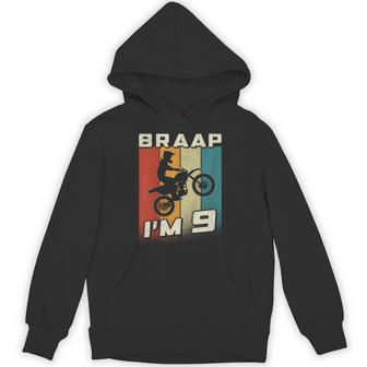キッズ Braap I'm 9 ダートバイク 誕生日 9 Mx 9歳の誕生日 モトクロス パーカー - Kawaiitshirt