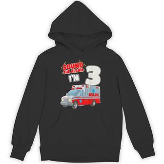 キッズ Ems 車 3歳の誕生日シャツ 3歳 救急車 パーカー - Kawaiitshirt