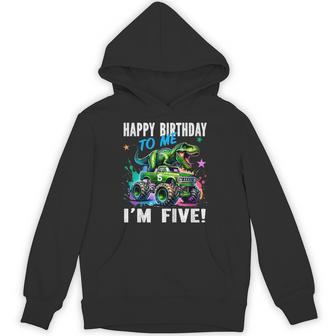 キッズ ハッピーモンスタートラックがテーマの5歳の誕生日 5歳 男の子 5歳 パーカー - Kawaiitshirt