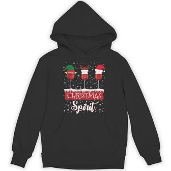 クリスマススピリット 赤ワイングラス サンタクロース エルフ トナカイ パーカー - Kawaiitshirt