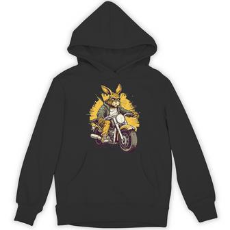 クールなウサギ オートバイライダー 野生の野ウサギバイカー パーカー - Kawaiitshirt