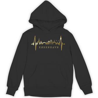 コペンハーゲンのスカイライン ハートビート デンマーク コペンハーゲン大好きi Love Copenhagen パーカー - Kawaiitshirt