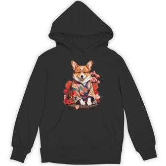 コーギー 着物 サムライ 伝統 日本アニメ アート 忍者 パーカー - Kawaiitshirt