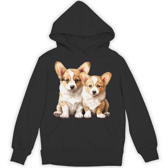 コーギー子犬 長袖tシャツ パーカー - Kawaiitshirt