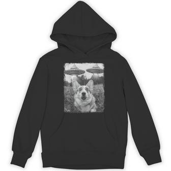 コーギー犬 Ufo エイリアン 地球外自撮り パーカー - Kawaiitshirt
