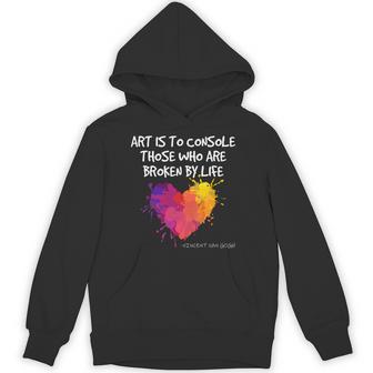 ゴッホ アート引用 ブロークンライフ アーティスト インスピレーション ハート バイブ 長袖tシャツ パーカー - Kawaiitshirt