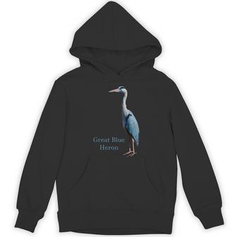 サギの鳥シャツ グレートブルーサギ 鳥類学 パーカー - Kawaiitshirt