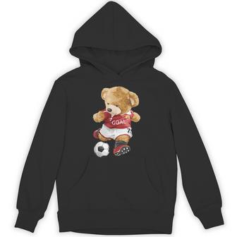 サッカーをするかわいいテディベア。 パーカー - Kawaiitshirt