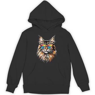 サングラスをかけたメインクーン猫 かわいいメインクーン猫 パーカー - Kawaiitshirt