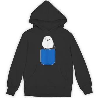 シマエナガ『おん ざ ぽけっと』ポケット 鳥【どうぶつフレンズ】ゆるくて かわいい 動物 キャラクター イラスト パーカー - Kawaiitshirt
