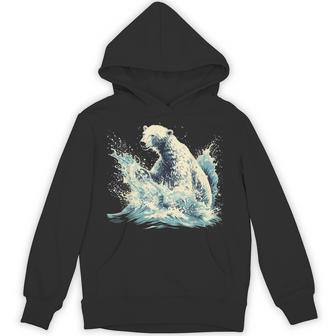 シロクマ 海洋哺乳類 アートワーク 海洋 シロクマモチーフ パーカー - Kawaiitshirt