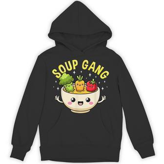スープギャング かわいい 野菜 ボウル入り かわいい 料理 楽しい パーカー - Kawaiitshirt