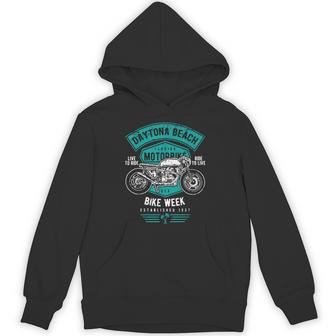 デイトナビーチ フロリダ アンティーク調オートバイデザイン パーカー - Kawaiitshirt