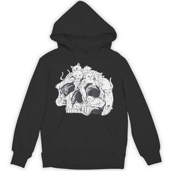 ドクロ 猫 面白い ハロウィン 漫画 子猫 パーカー - Kawaiitshirt