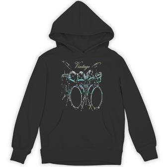 ドラムビンテージドラマードラムセットデザイン パーカー - Kawaiitshirt