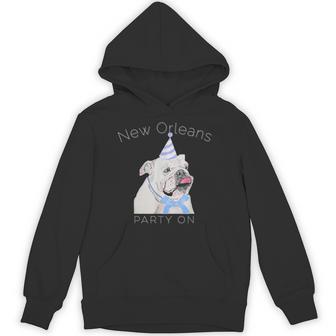 ニューオーリンズ 面白い犬の着用パーティーハット付き パーカー - Kawaiitshirt